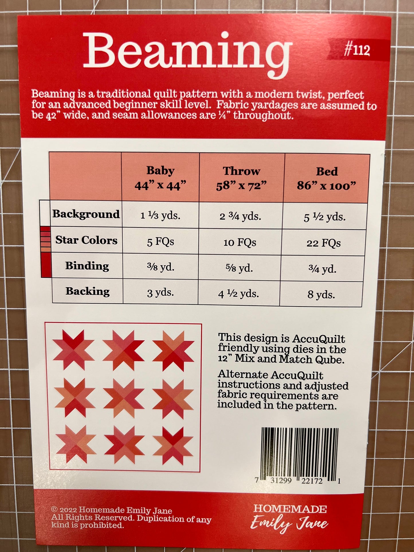 Beaming Quilt Pattern