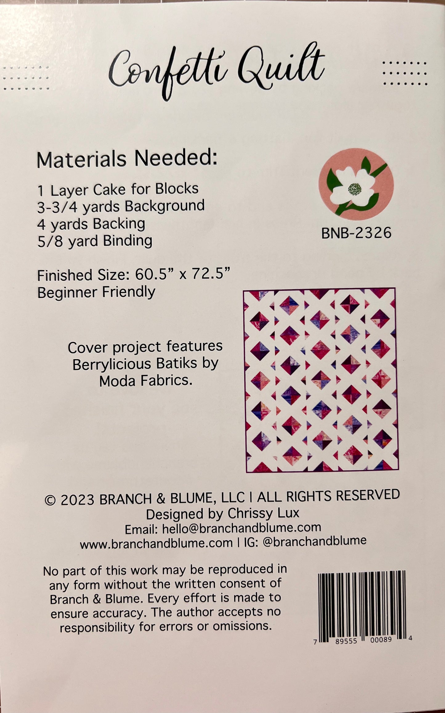 Confetti Quilt Pattern