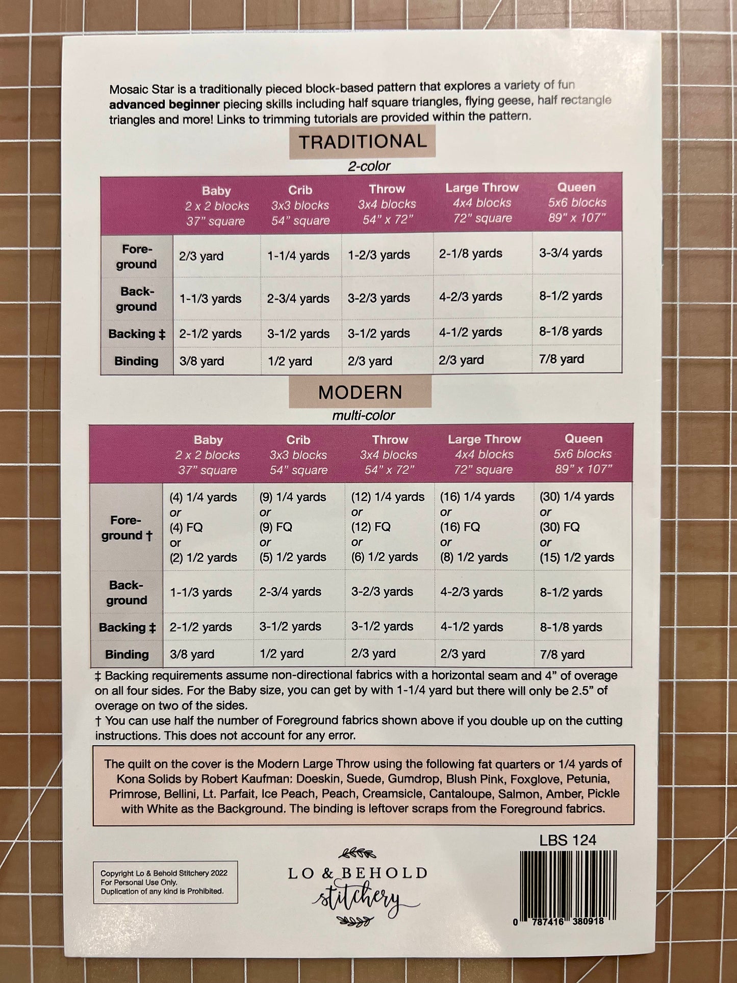 Mosaic Star Quilt Pattern