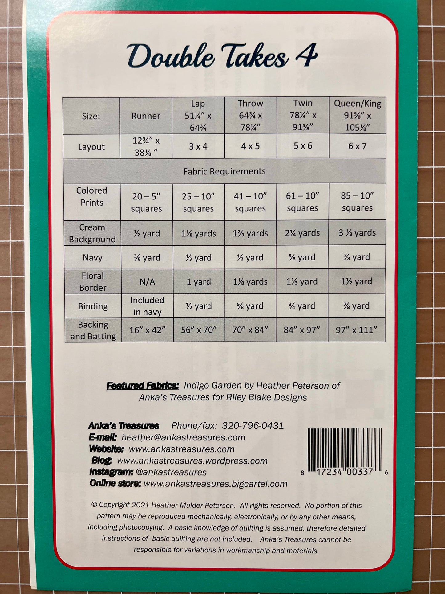 Double Takes 4 Quilt and Table Runner Pattern