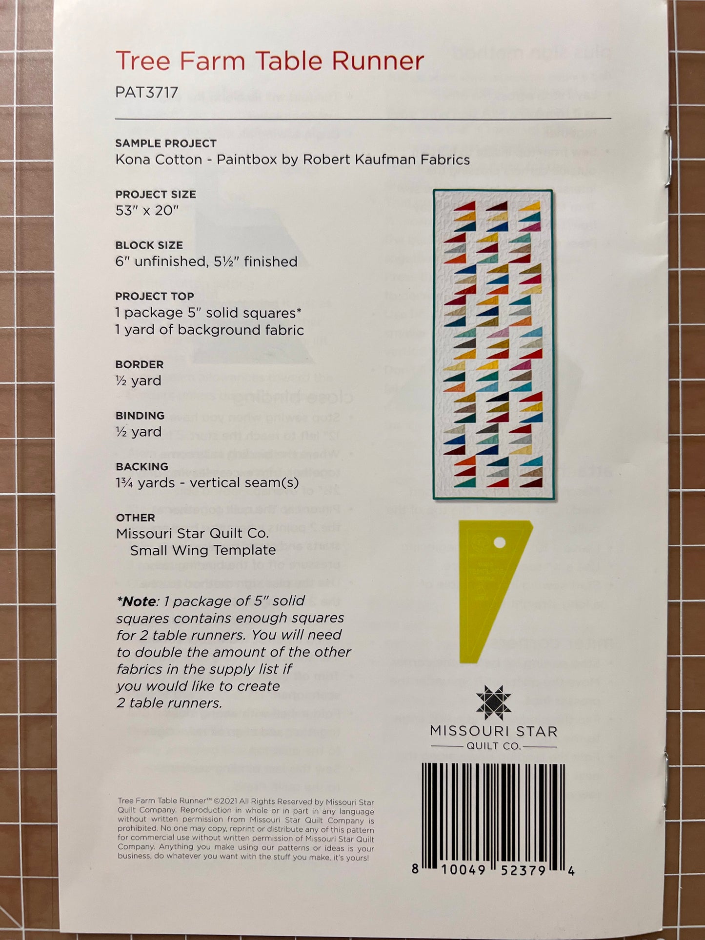 Tree Farm Table Runner Pattern