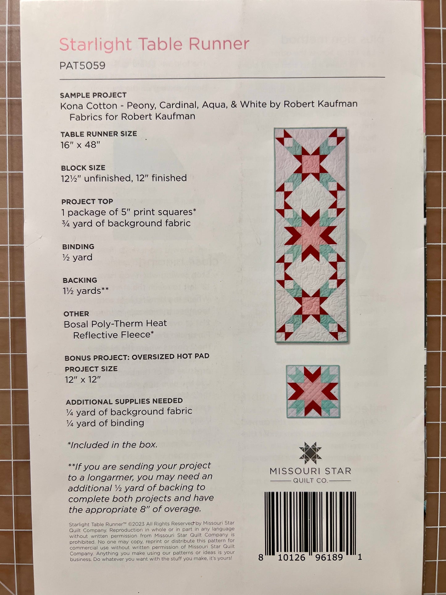 Starlight Table Runner Pattern