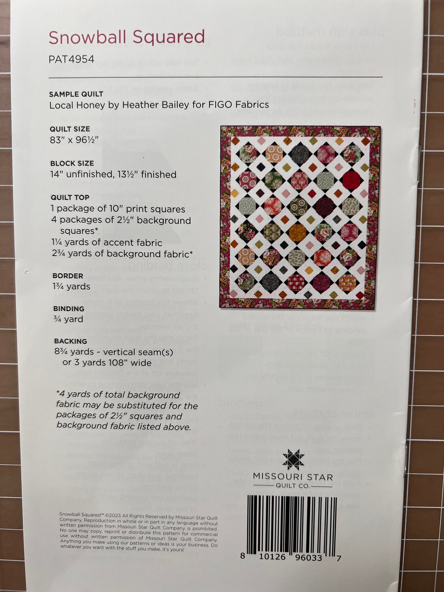 Snowball Squared Quilt Pattern
