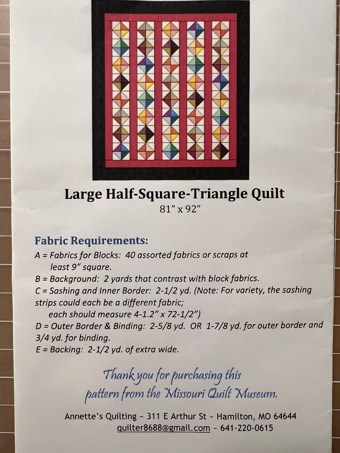 Large Half-Square Triangle Quilt Pattern