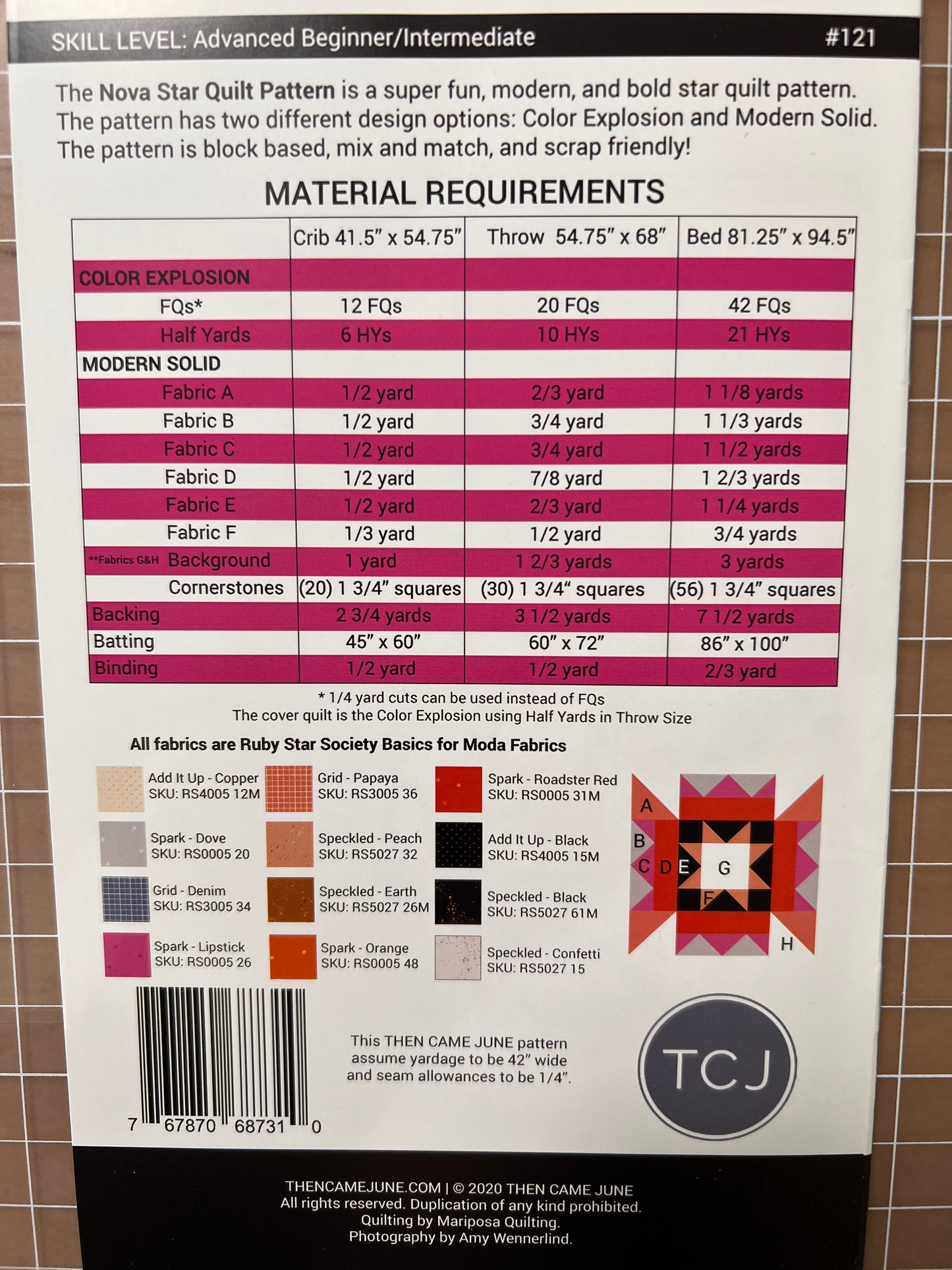 Nova Star Quilt Pattern