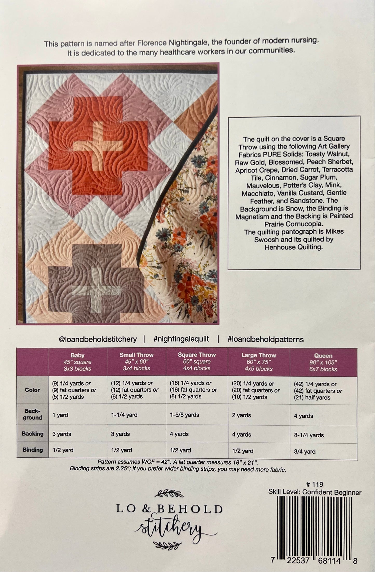 Nightingale Quilt Pattern by Lo & Behold