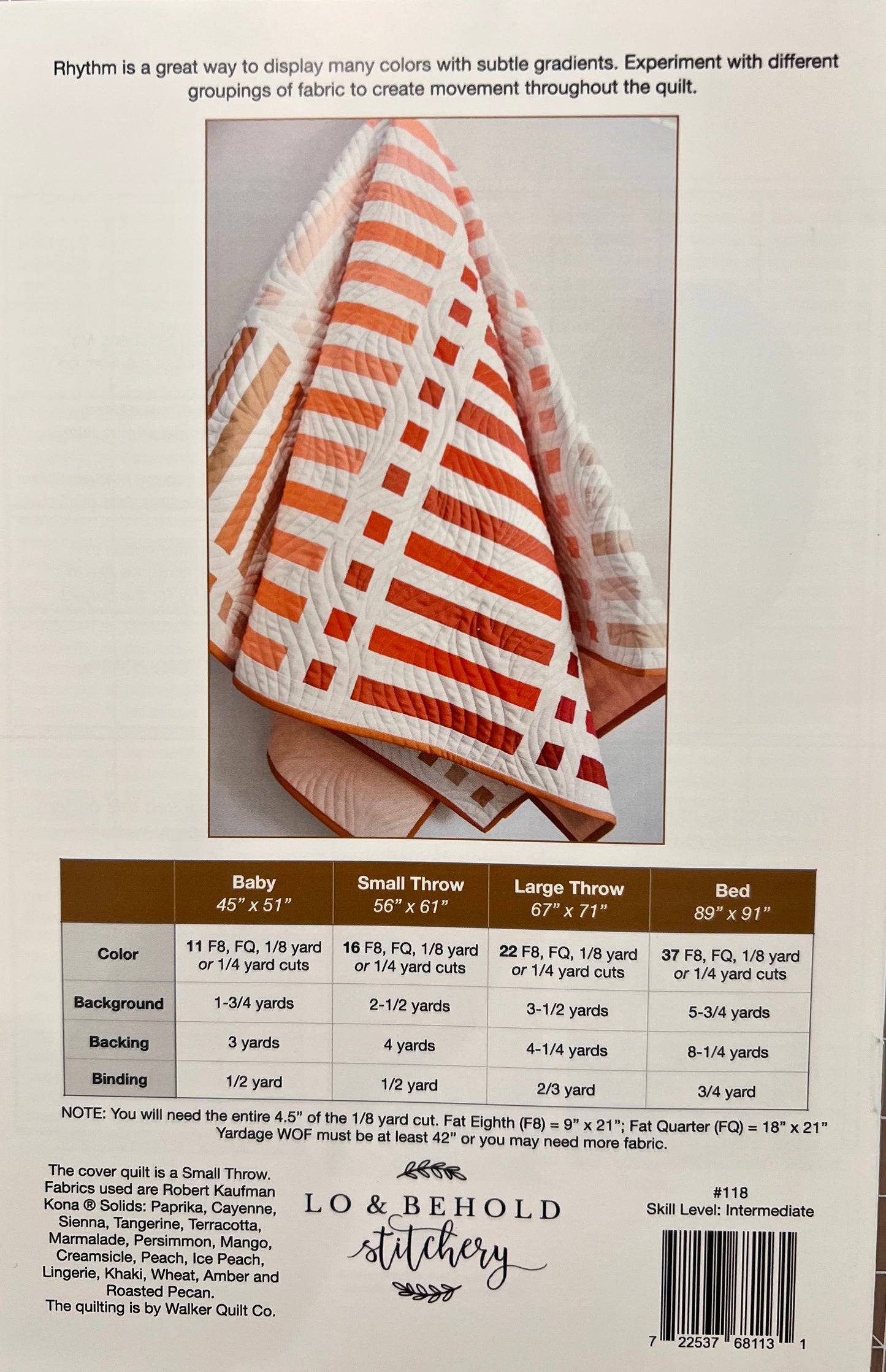 Rhythm Quilt Pattern by Lo and Behold Stitchery