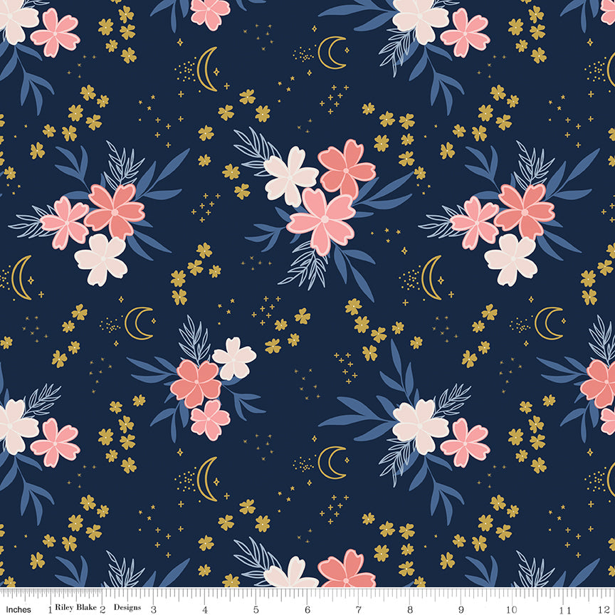 Riley Blake, Moon Child, Quilt Cotton, Main, Midnight Sparkle
