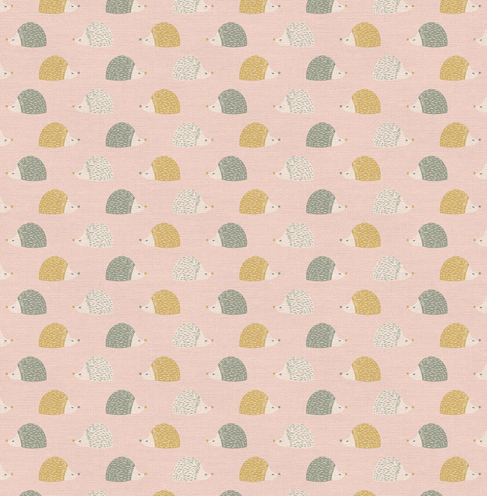 Paintbrush Studios- Hedgies-Pink; Double Gauze; 50" wide