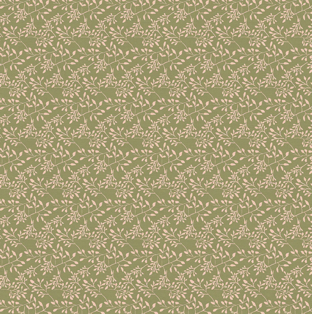 Paintbrush Studios Fabric- Autumn Breeze: Branches/Green-Peach ; 44/45" wide