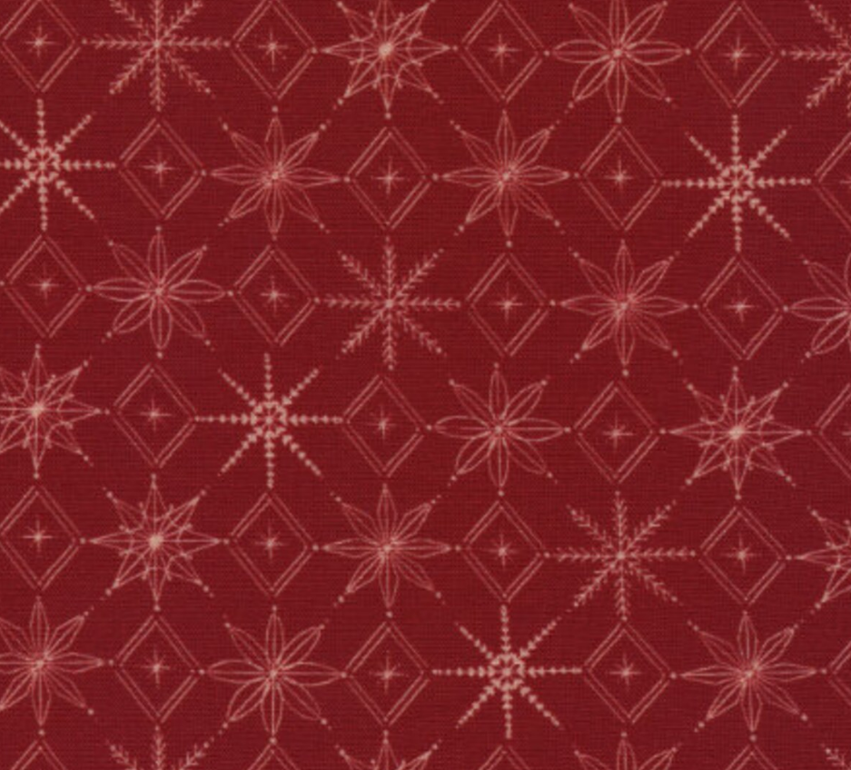 Cloud9 Fabric: Warm & Cozy- Snow Flakes: Red