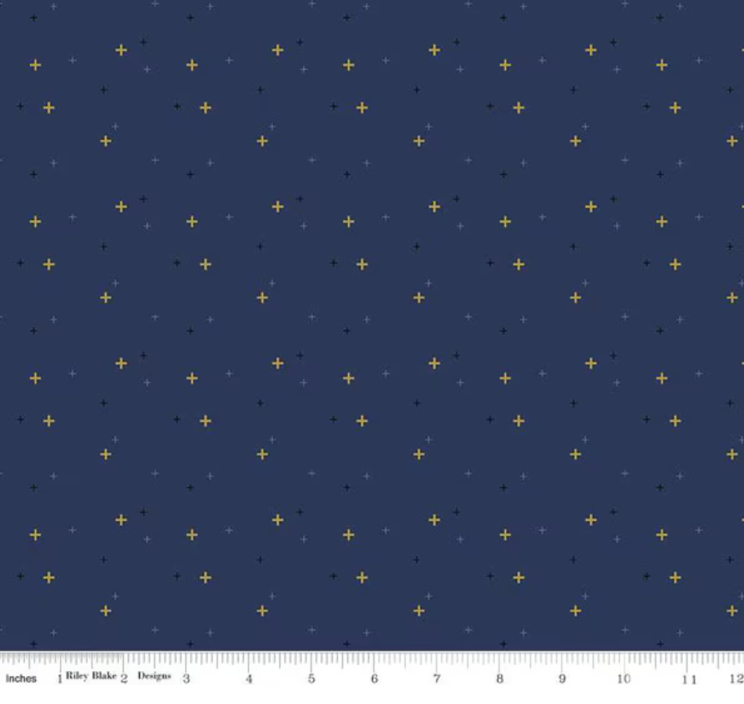 Riley Blake Fabric: Sparkler Navy SC650-Navy