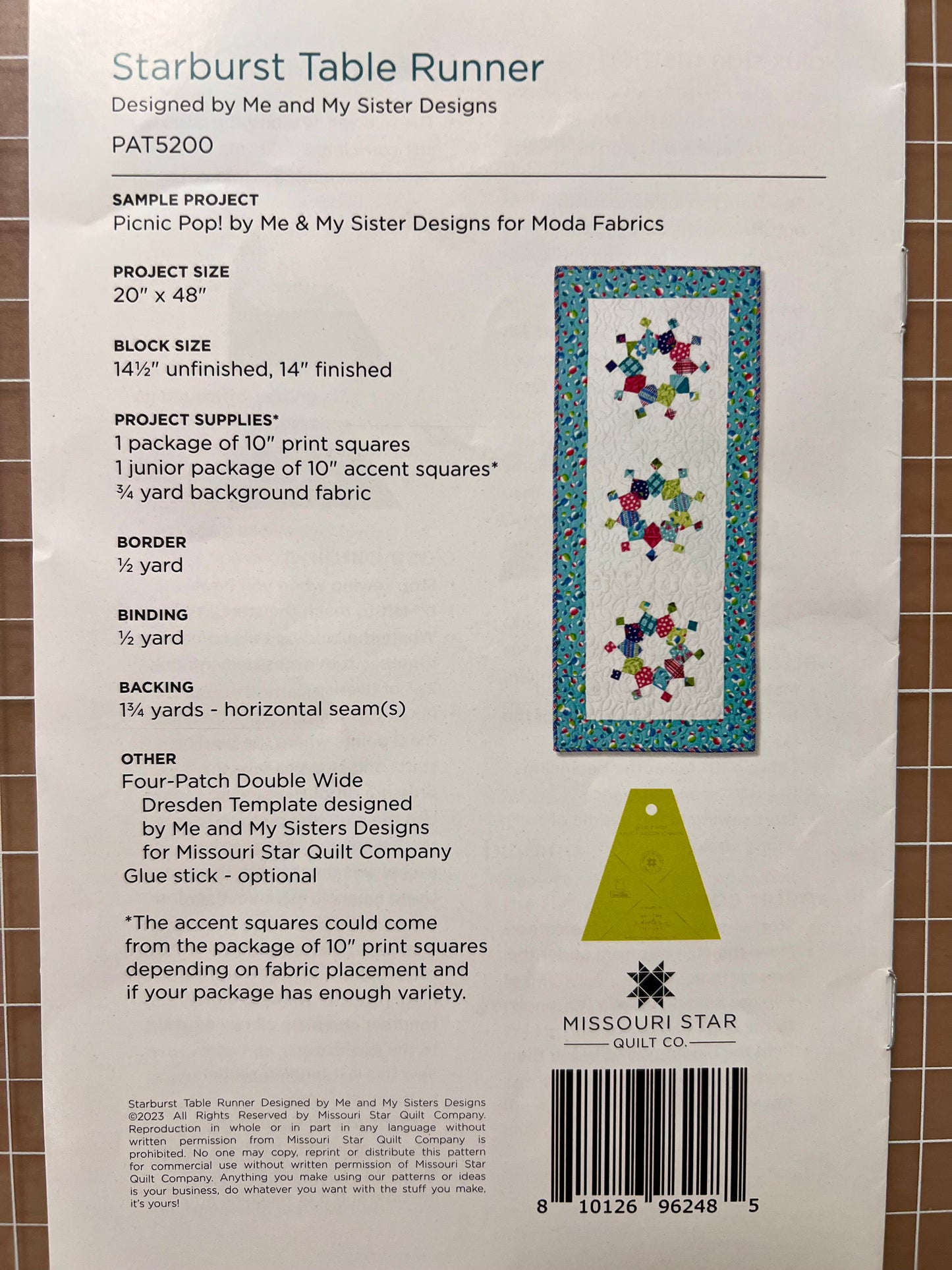 Starburst Table Runner Pattern
