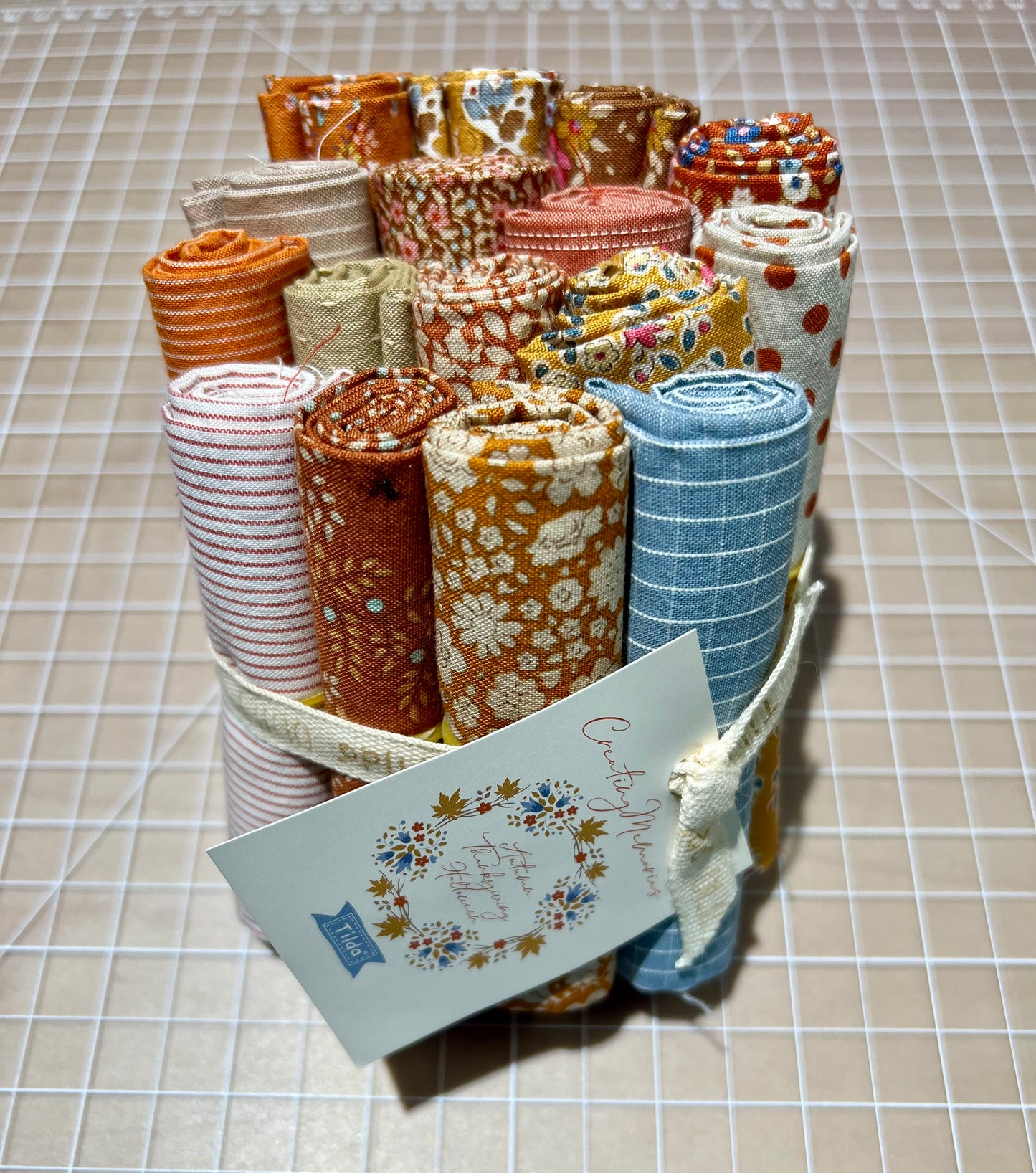 Tilda- Creating Memories- Autumn Fat 8th Bundle Fabric; 16 fabrics 20 x 11"