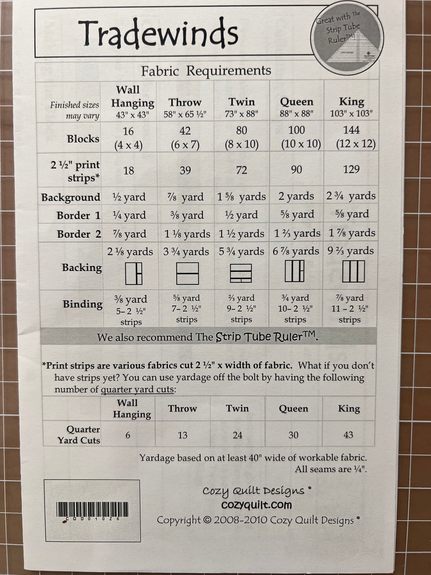Tradewinds Quilt Pattern