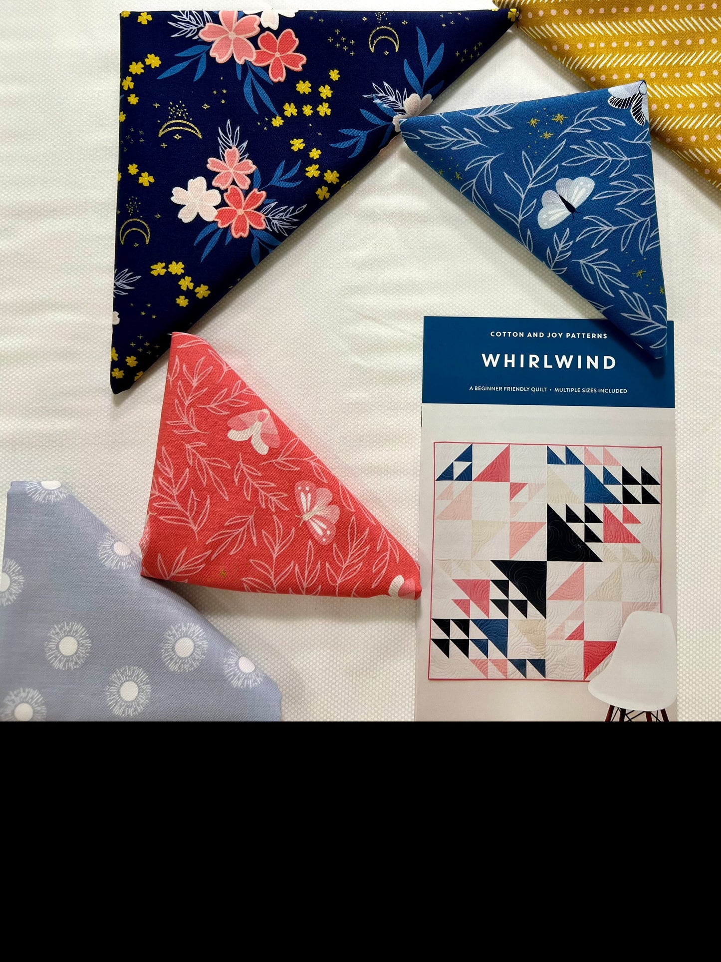 Whirlwind Baby Quilt Kit- Riley Blake Moonchild- Available in Pink or Blue; 42 x 42"