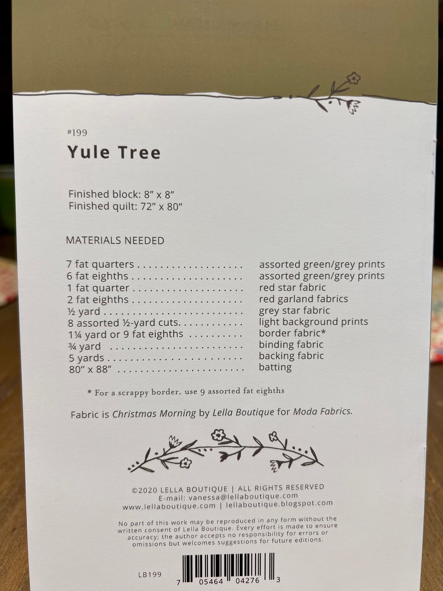 Yule Tree Quilt Pattern