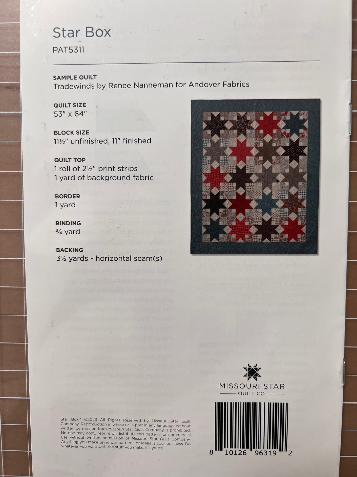 Starbox Quilt Pattern