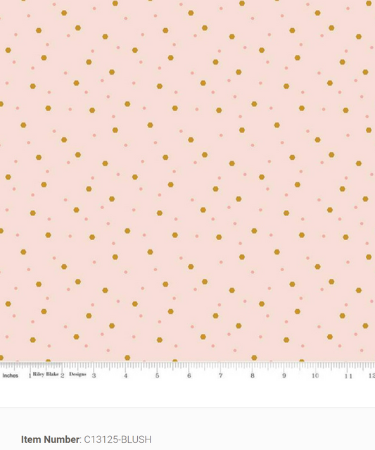 Riley Blake Fabric: Honeycomb Hill Mini Hexies Blush C13125-Blush