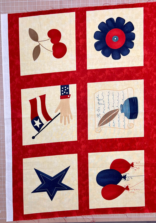 Bargain Bin Fabric: We the People Panel- 18"x24"- PS